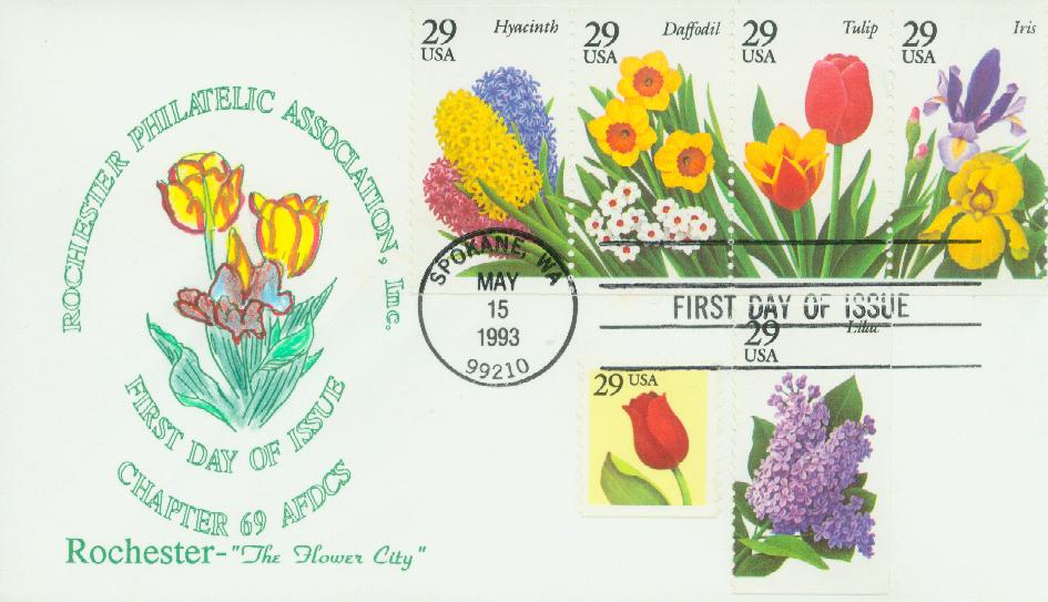 2517//27 - 1991 F-Rate Flower, set of 8 stamps - Mystic Stamp Company