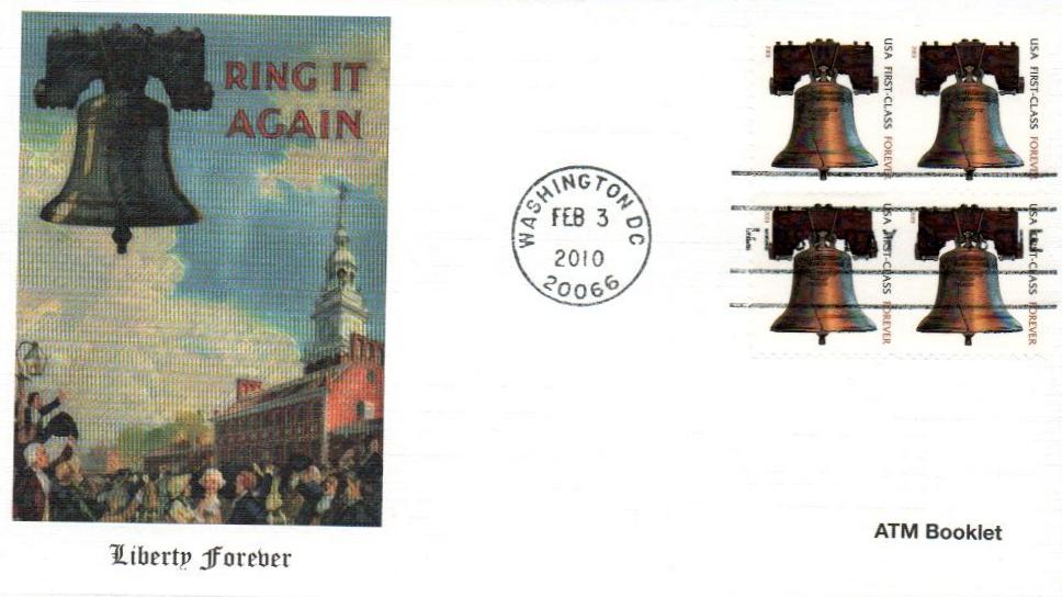 4437 2010 FirstClass Forever Stamp Liberty Bell Mystic Stamp Company