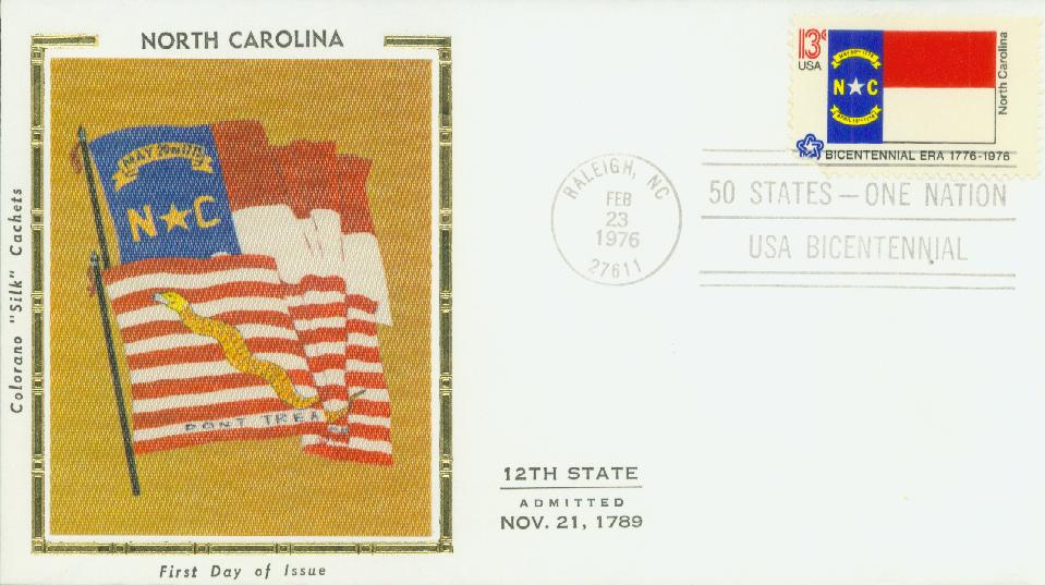 TEN 13c North Carolina State Flag stamp | Vintage Unused US Postage Stamps  | Farm wedding | Southern Bride | Mountains | Stamps for mailing