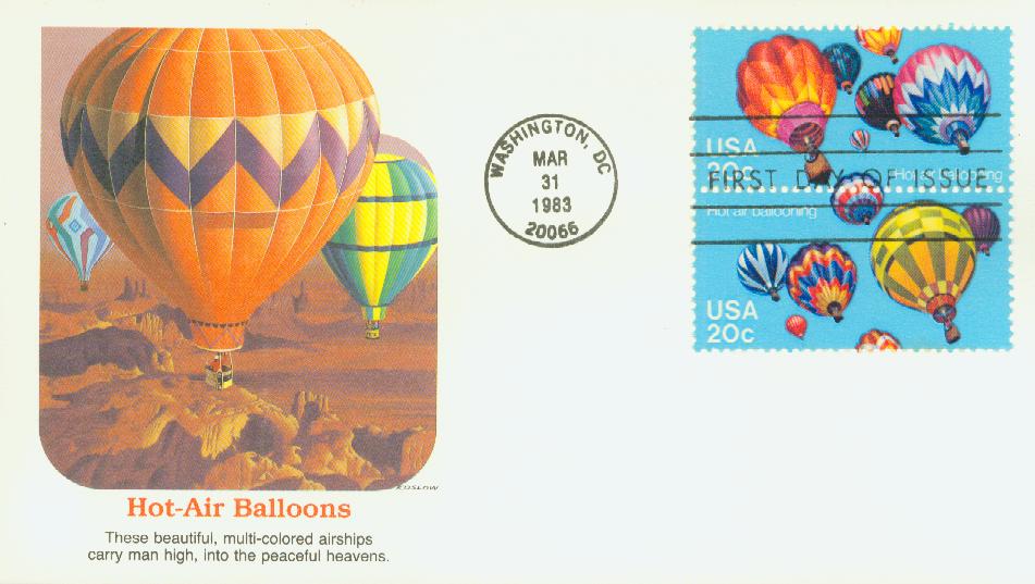 10 x 7-cent Jupiter Hot Air Balloon Air Mail stamps — Magnolia Postage