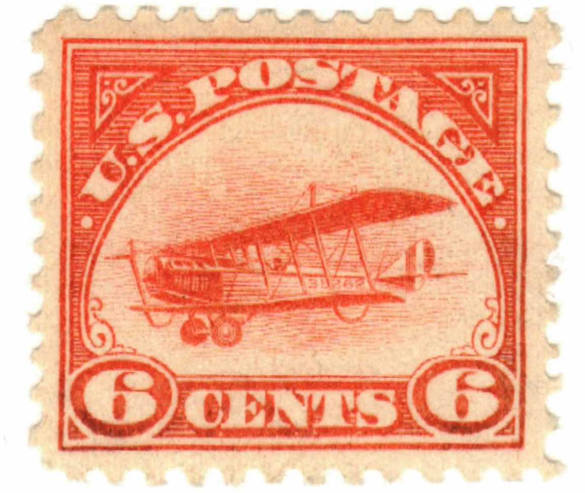 1918 & 1923 US Air Post Stamps Complete Set Scott C1, C2, C3, C4, C5, C6.  MH.