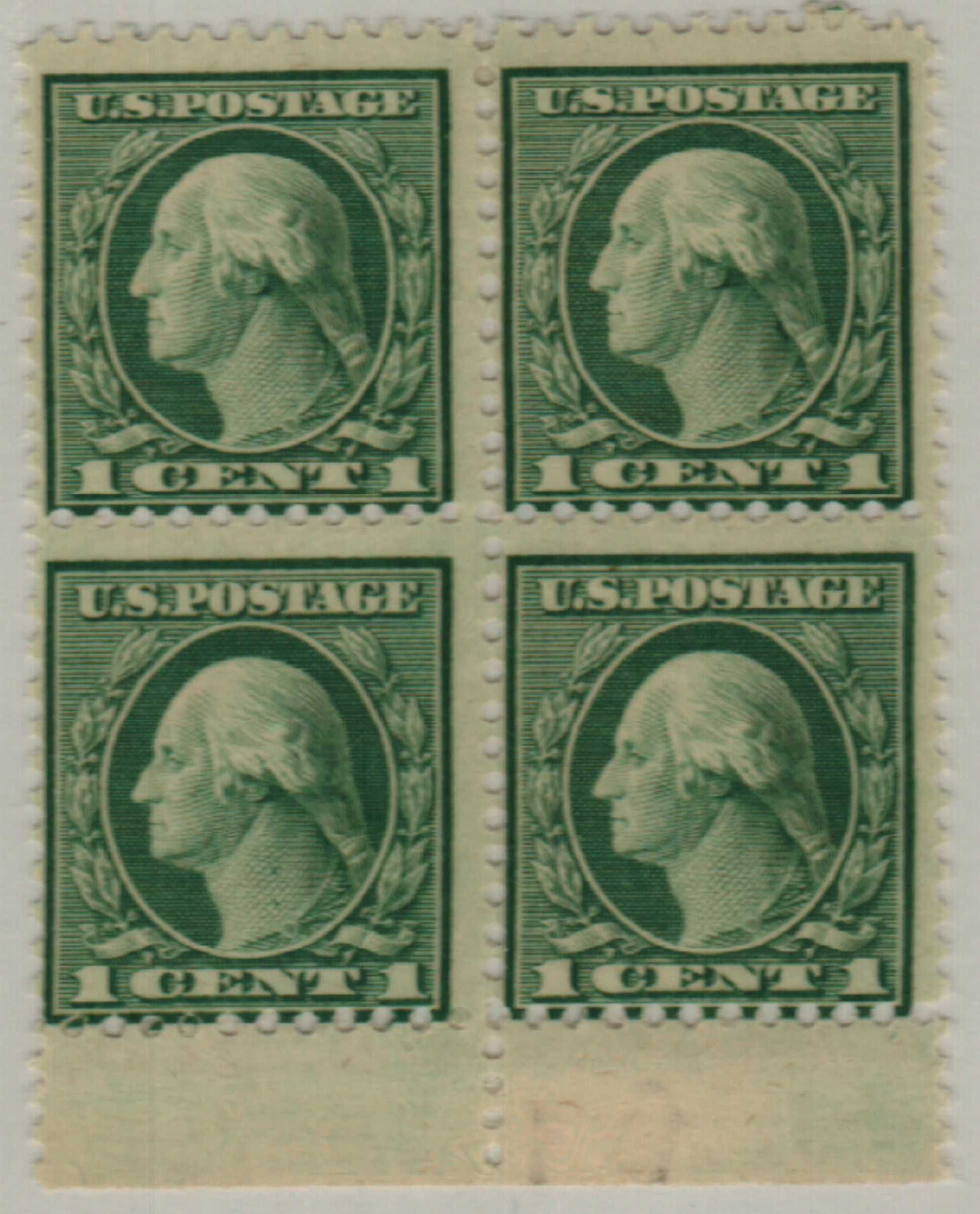 1919-1921 1 cent us postal stamp washington Green used excellent .