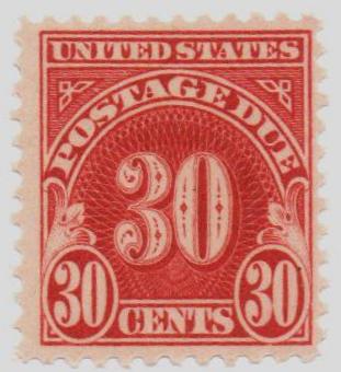 J75 - 1930 30c Postage Due Stamp - carmine - Mystic Stamp Company