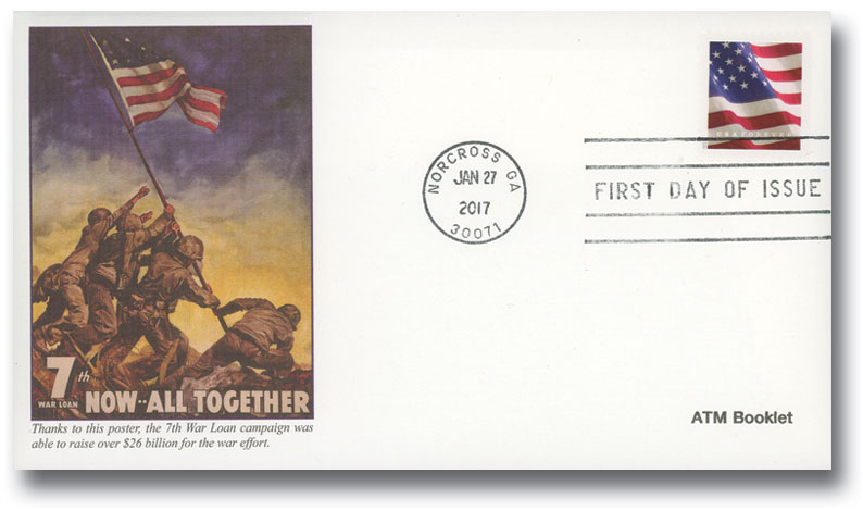 5260 - 2018 First-Class Forever Stamp - US Flag with Micro Print on Left  4th White Stripe (Ashton Potter coil) - Mystic Stamp Company