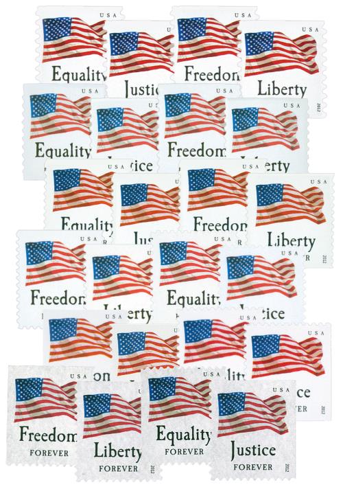 USPS Forever Stamps Four Flags Booklet of 20 Stamps