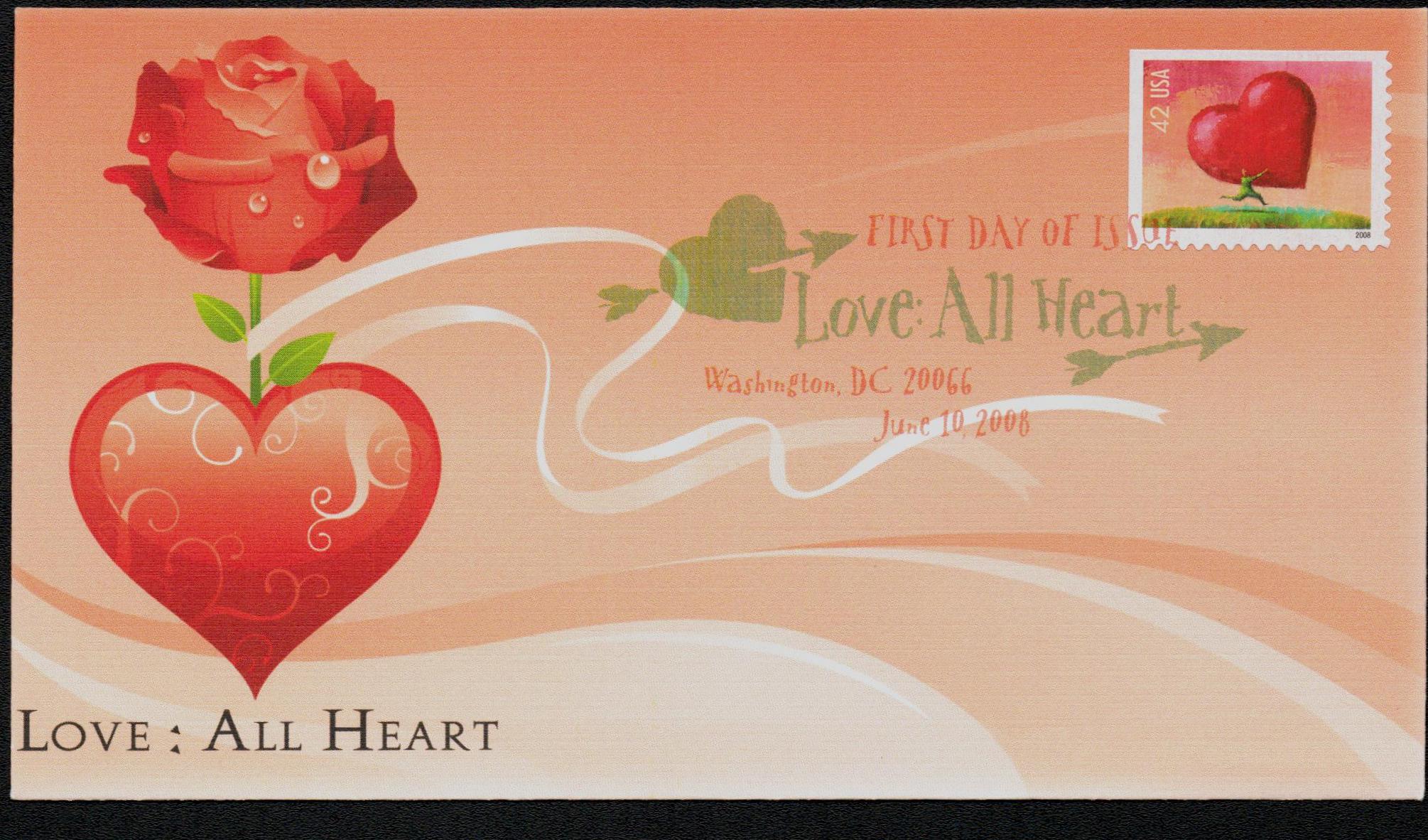 4270 - 2008 42c Love Series: All Heart - Mystic Stamp Company