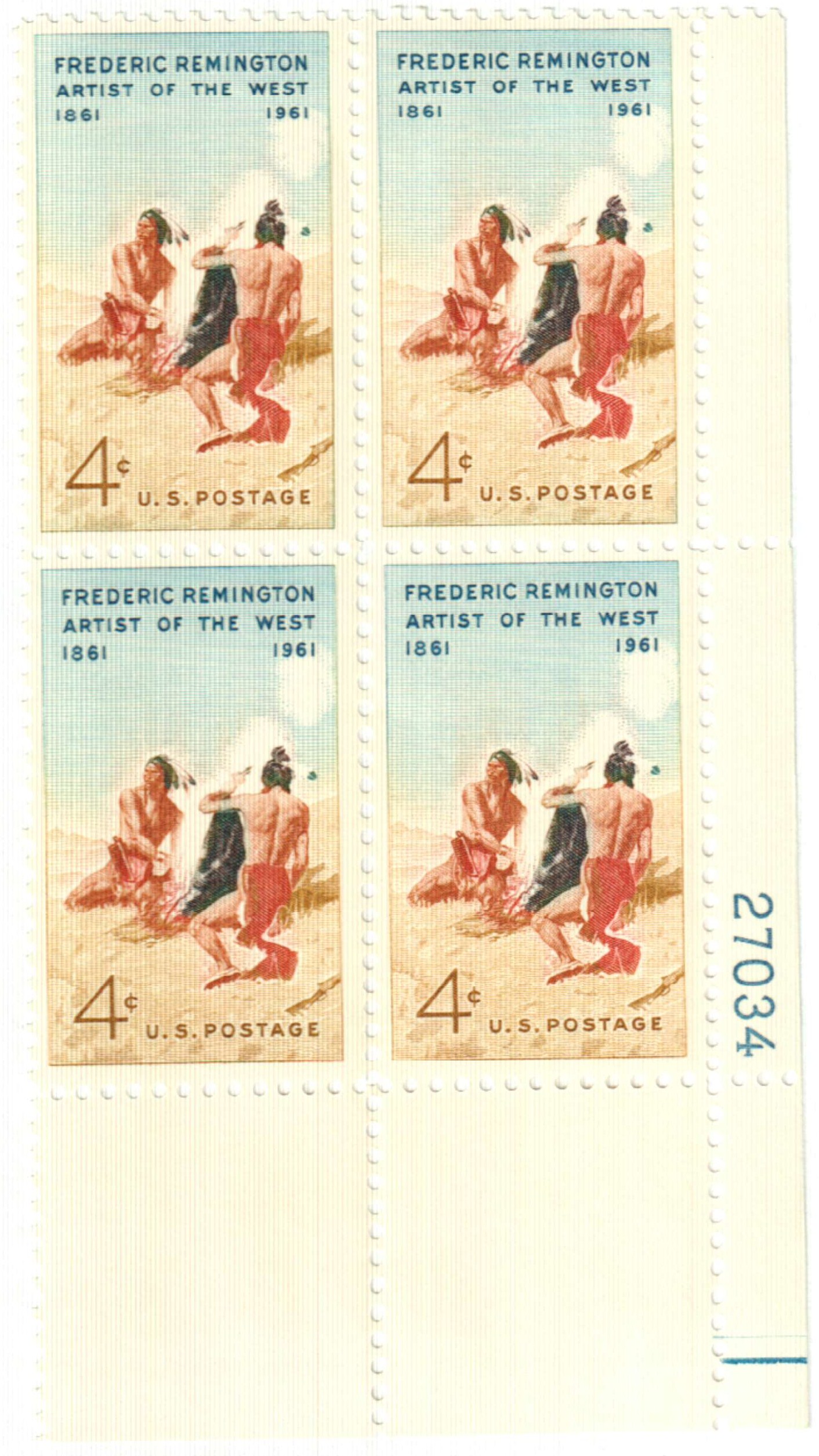 1187 - 1961 4c Frederic Remington - Mystic Stamp Company