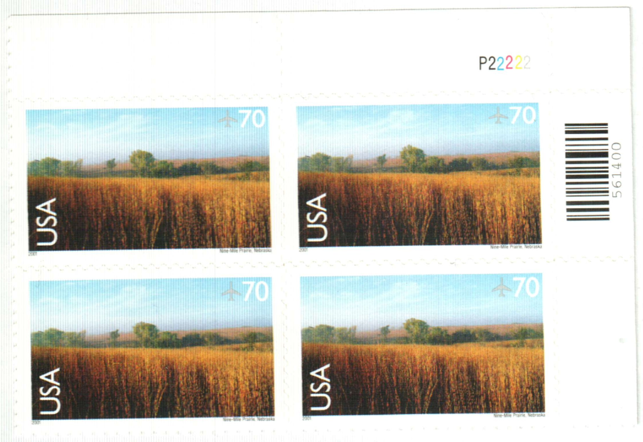 U.S. Scott's C136 2001 10 Stamps 70 Cent Nine-mile Prairie USPS Retail  Package 