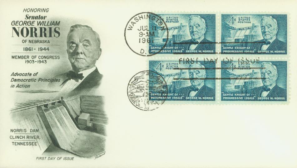 1184 - 1961 4c Senator George W. Norris - Mystic Stamp Company