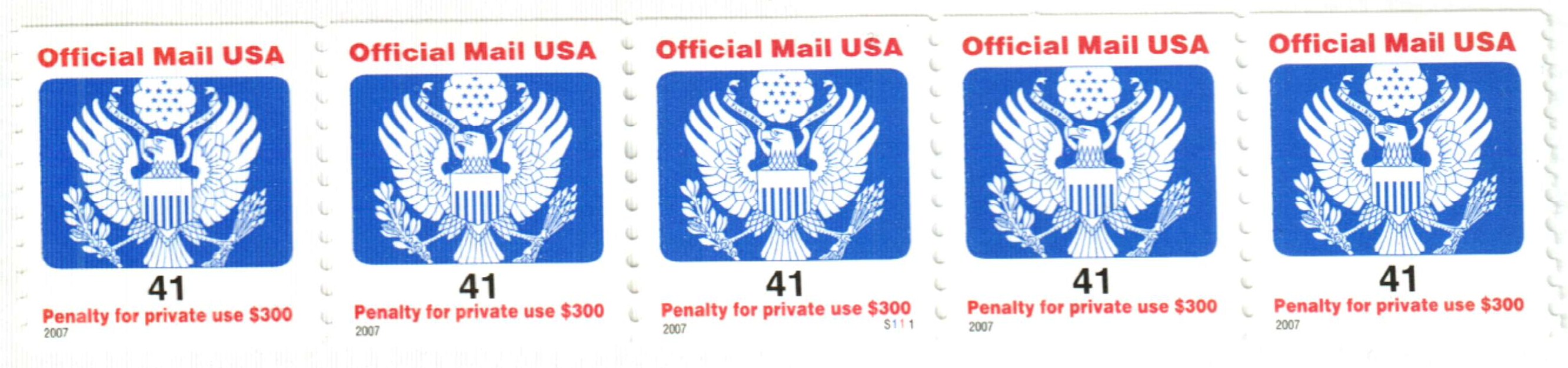 USA Scott # UO 93 2007 41c Official Mail - Mint Cut Square -  SteveLevineStamps-Plus