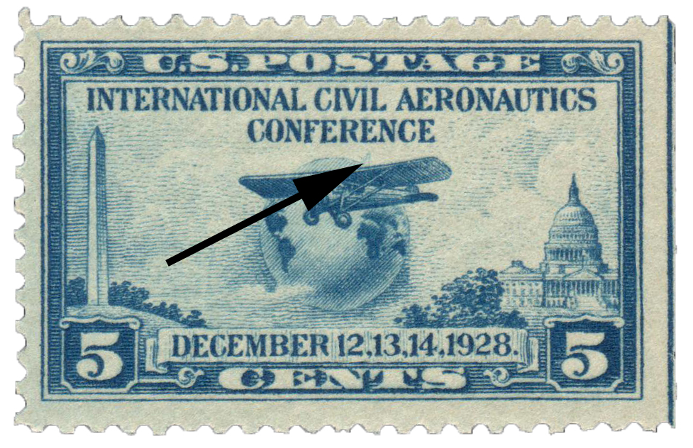 650 - 1928 5c Globe and Airplane - Mystic Stamp Company