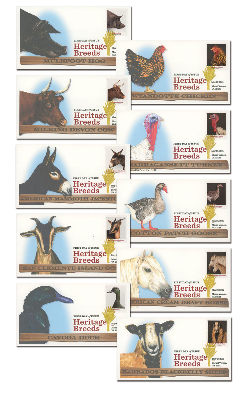 5583-92 - 2021 First-Class Forever Stamps - Heritage Breeds