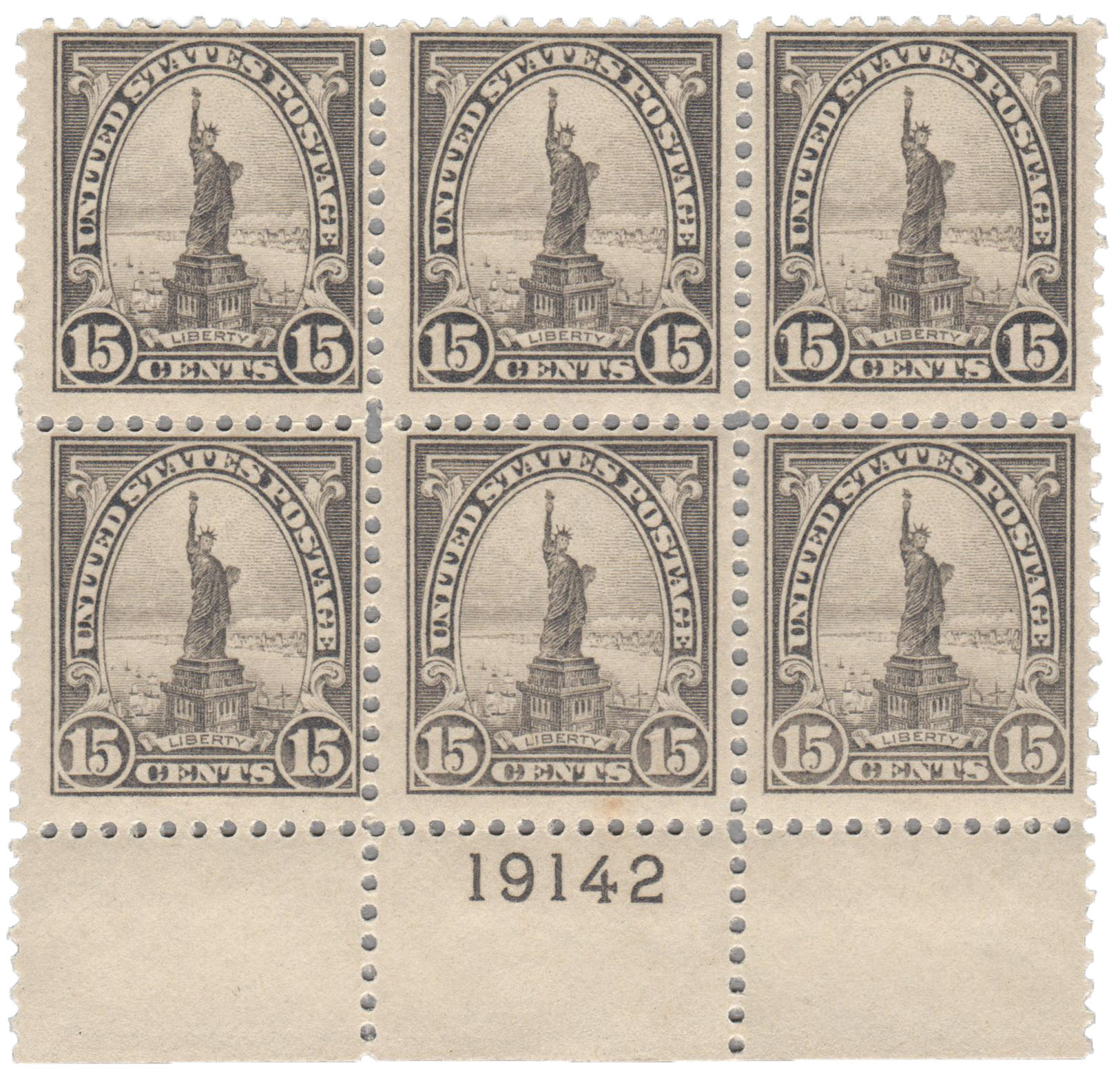 566 - 1922 15c Statue of Liberty, gray - Mystic Stamp Company