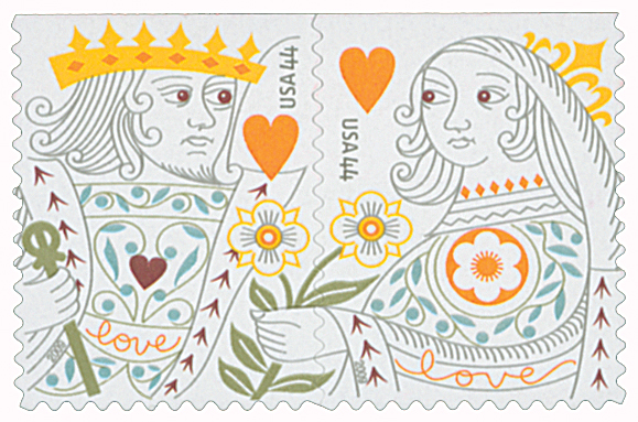 4404-05 - 2009 44c Love Series: King and Queen of Hearts - Mystic Stamp  Company