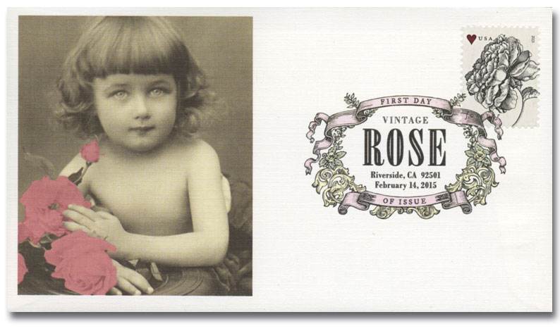 4959 - 2015 First-Class Forever Stamp - Wedding Series: Engraved Vintage  Rose - Mystic Stamp Company