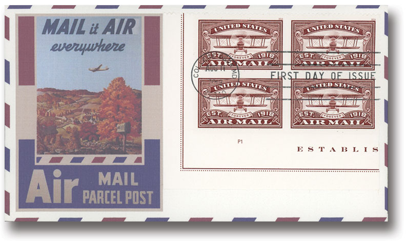 5281 - 2018 First-Class Forever Stamp - Blue Airmail Centenary - Mystic  Stamp Company