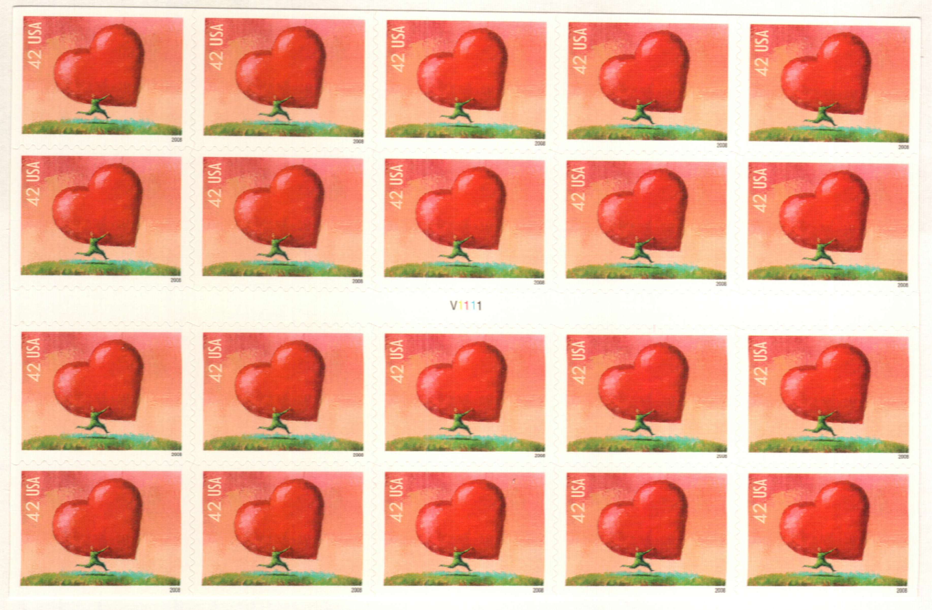 4270a - 2008 42c Love: All Heart - Mystic Stamp Company