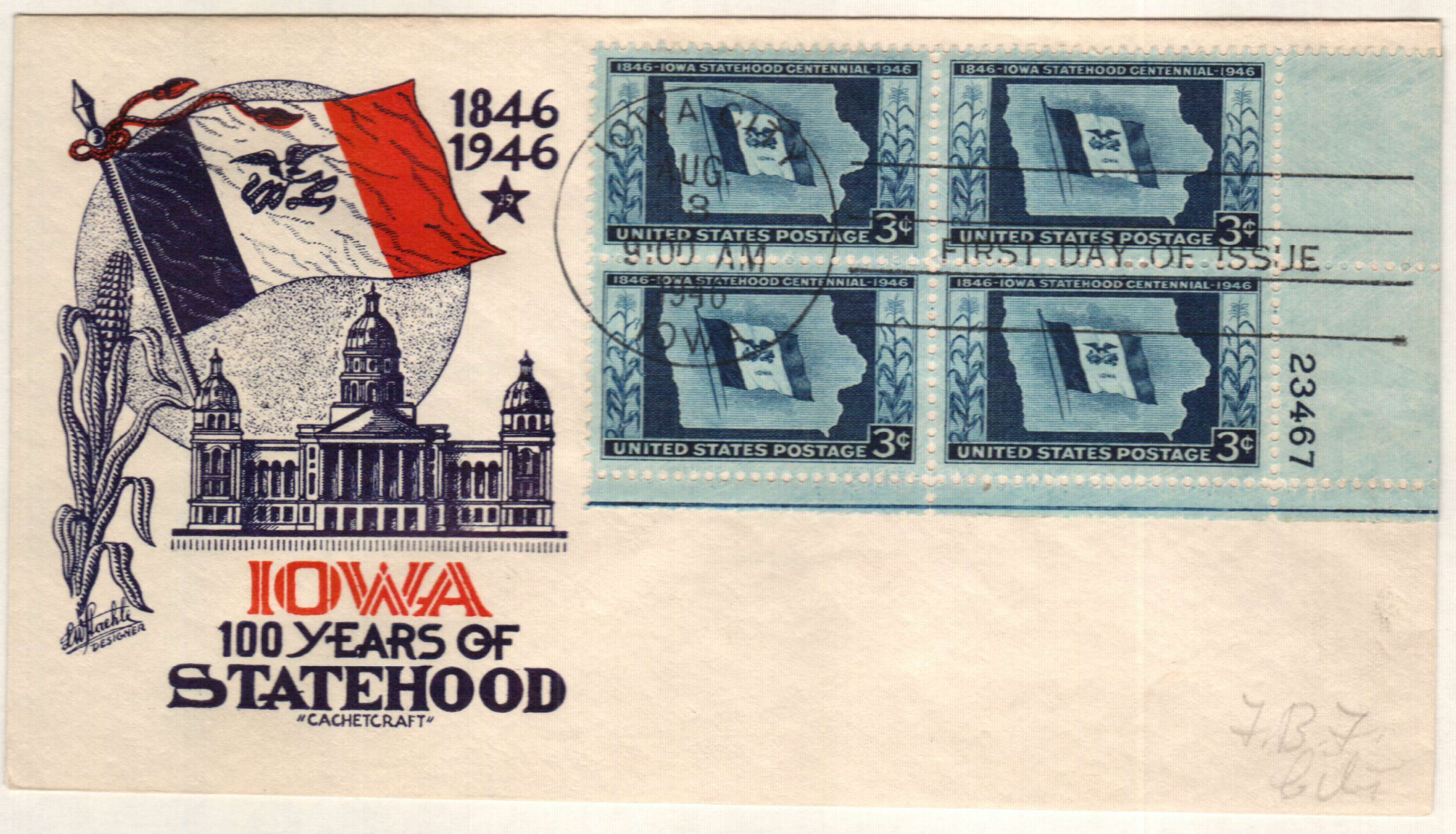 Ohio Statehood 3c Unused Vintage 1953 Postage Stamps for Mailing -  Collecting - Crafts. Scott Catalog 1018