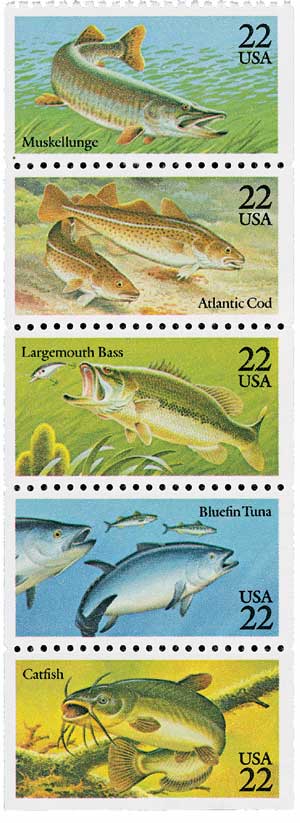 2205-09 - 1986 22c Fish - Mystic Stamp Company