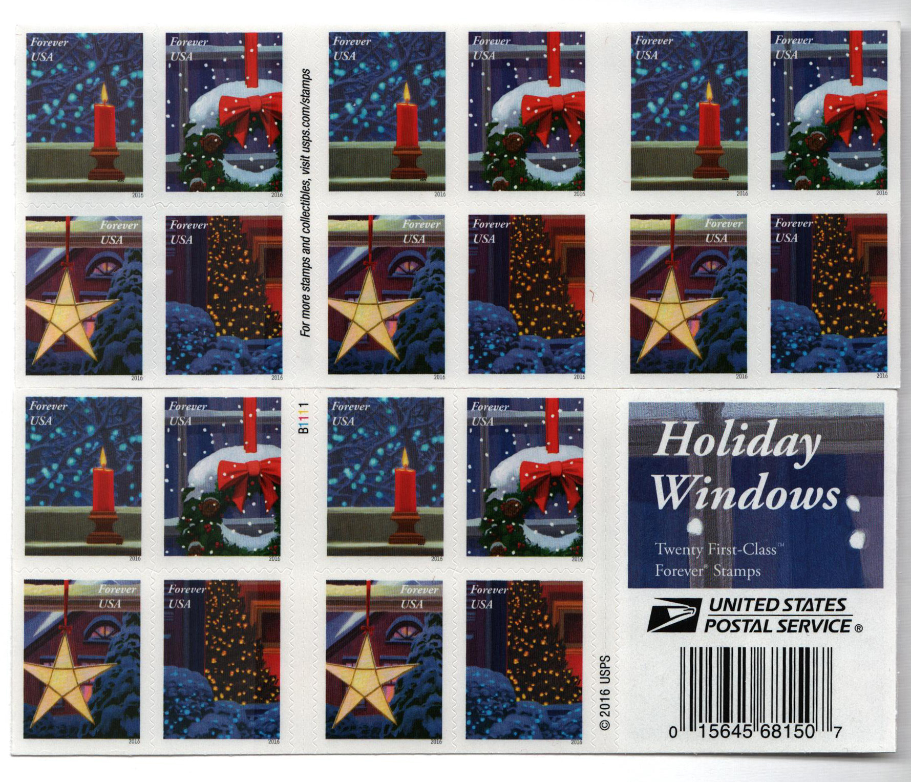 5644-47 - 2021 First-Class Forever Stamps - Christmas - Mystic Stamp Company