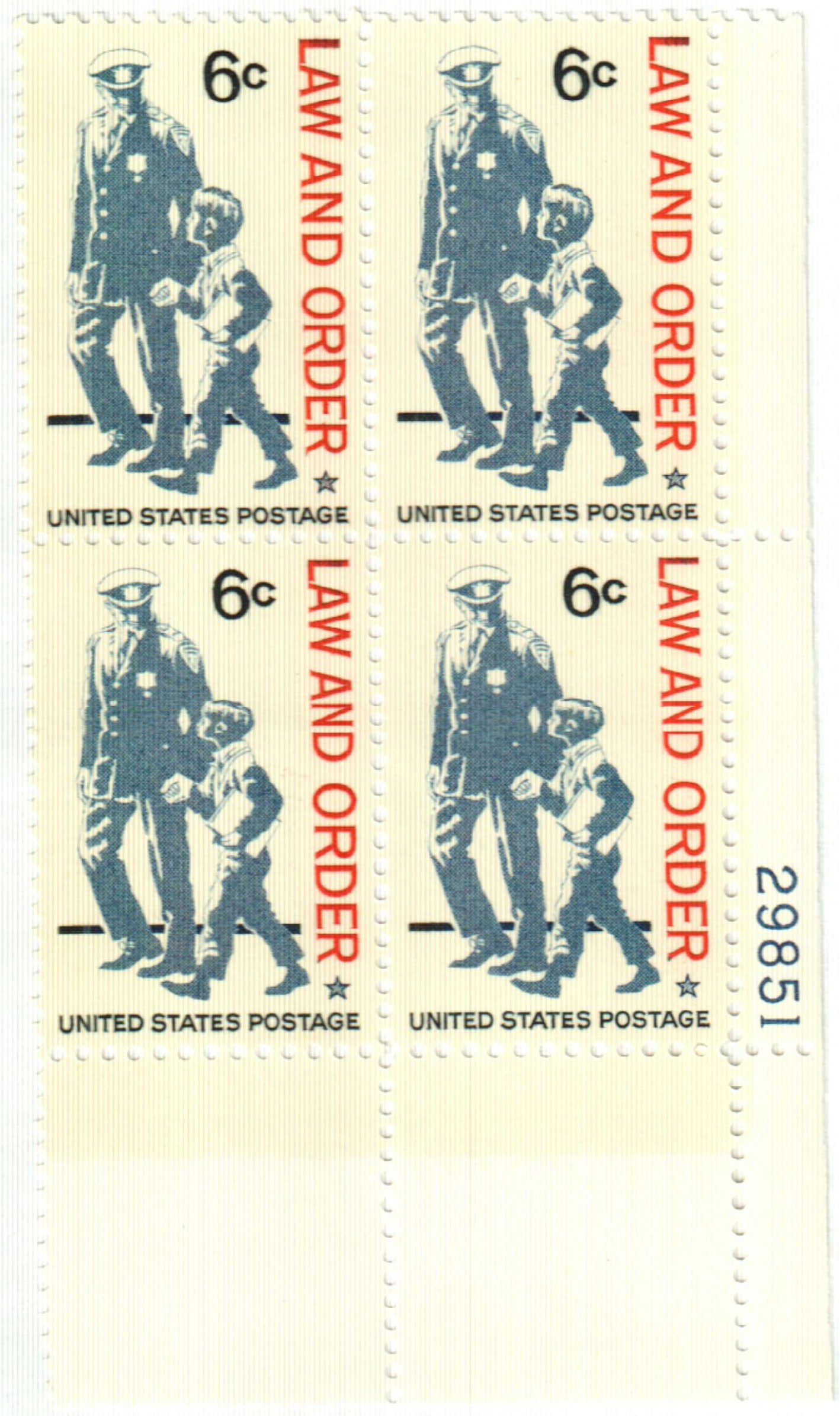 1343 - 1968 6c Law and Order - Mystic Stamp Company