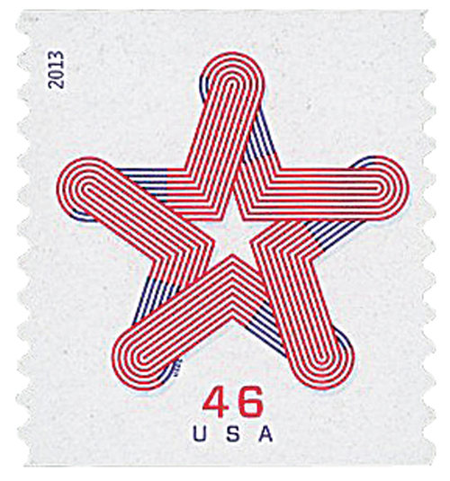 4749 - 2013 46c Patriotic Star - Mystic Stamp Company