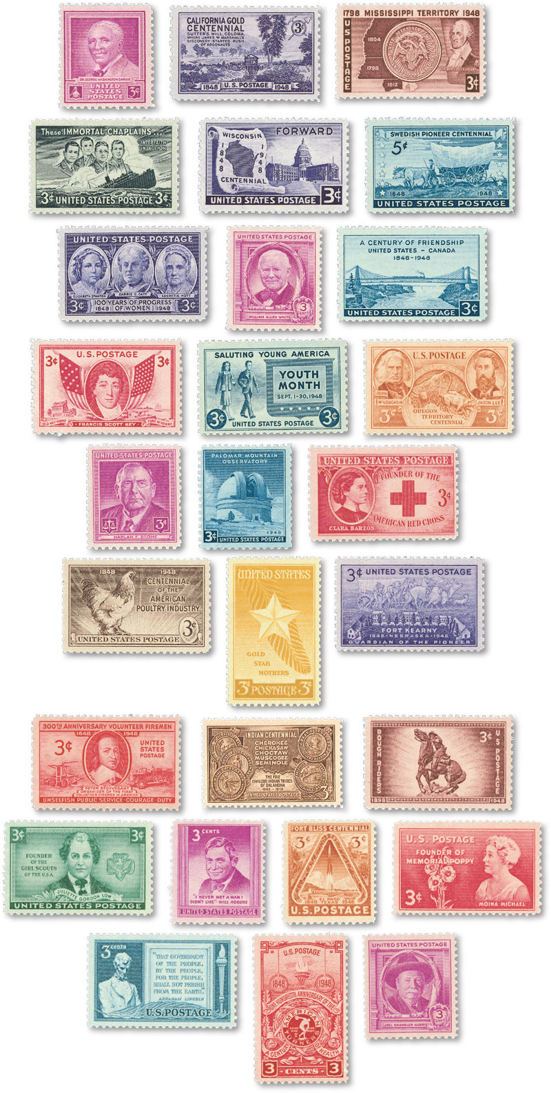 YS1948 - 1948 Commemorative Stamp Year Set