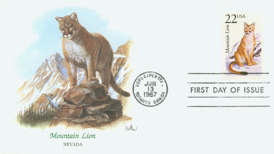 10 Mountain Lion Postage Stamps Unused Vintage 22 Cent Panther Stamps for  Mailing