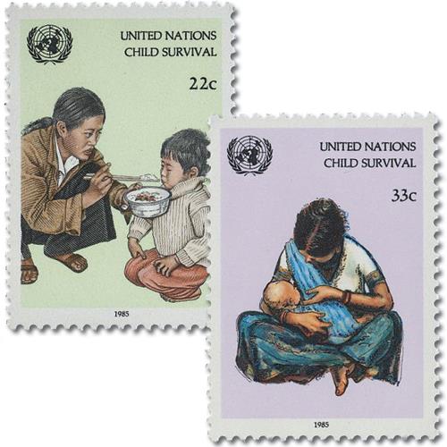UN466-67 - 1985 UNICEF Child Survival Campaign - Mystic Stamp Company
