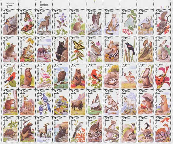2286-2335 - 1987 22c North American Wildlife - Mystic Stamp Company