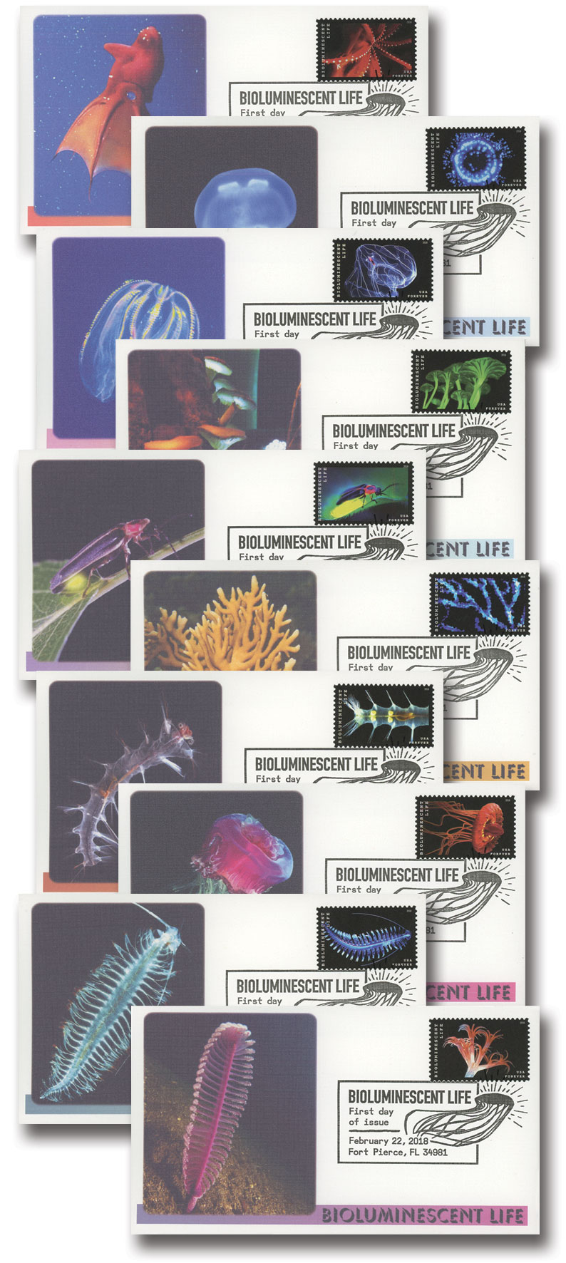 New Postage Stamps Focus on Bioluminescent Marine Life - Eos