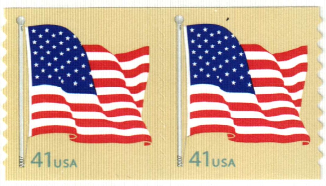 Singles 41c Flag ND US 4131 WA, US 4135 Spaces / Round Corners Lot (2) MNH  F-VF | United States, General Issue Stamp