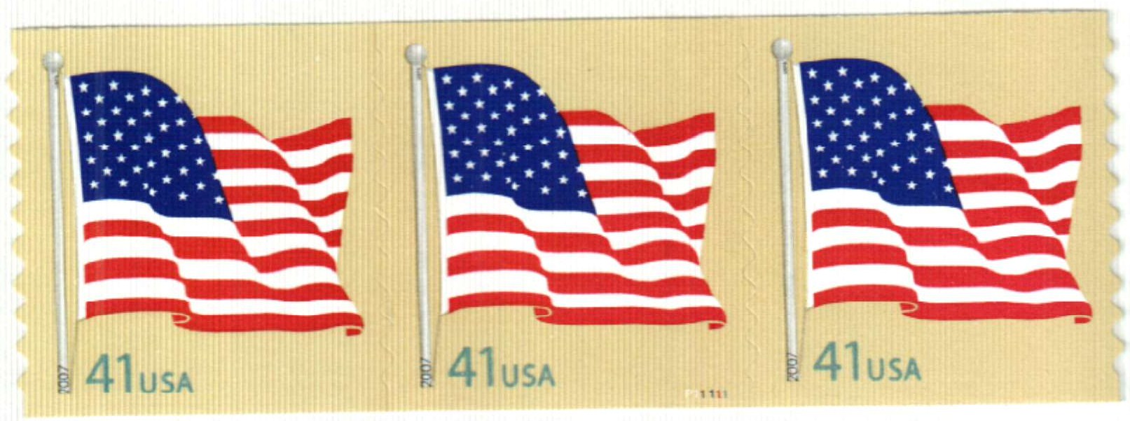 4186 - 2007 41c American Flag, coil (AP) - Mystic Stamp Company