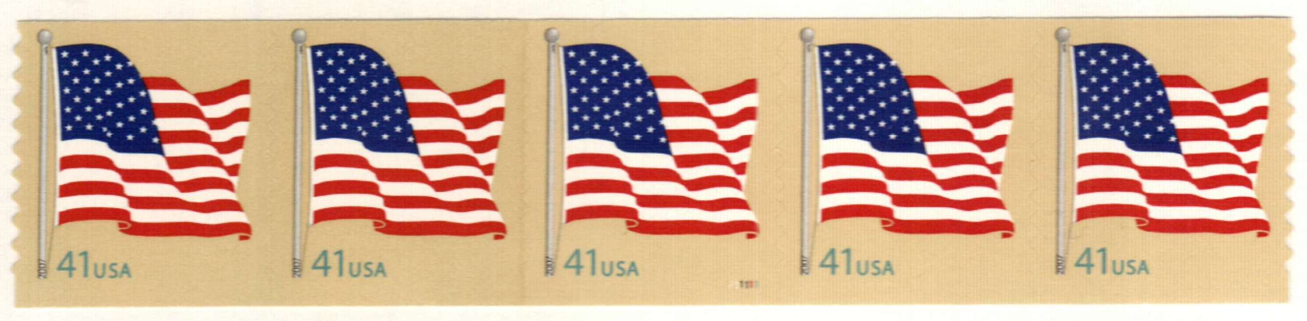 4186 - 2007 41c American Flag, coil (AP) - Mystic Stamp Company