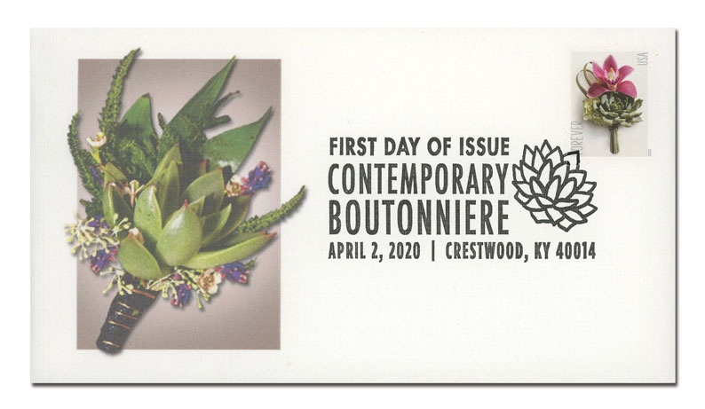 Contemporary Boutonniere Forever Stamps - Pink Flower and Succulent St –  studioACK