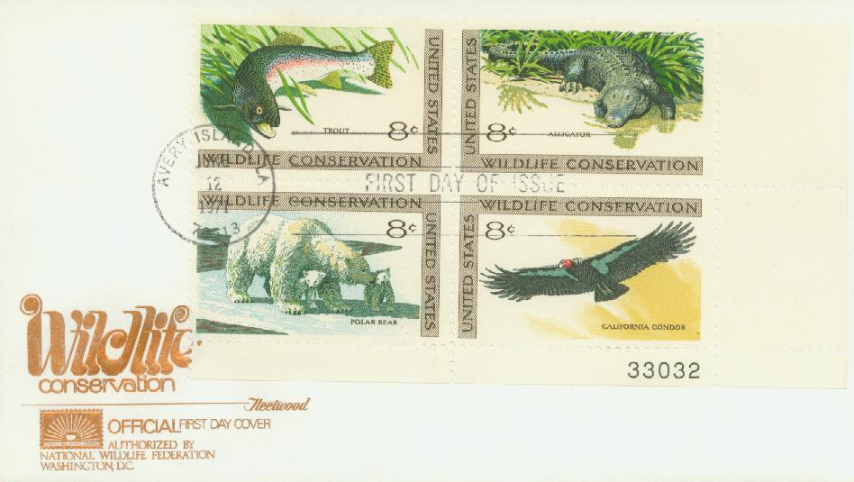 1427-30 - 1971 8c Wildlife Conservation - Mystic Stamp Company