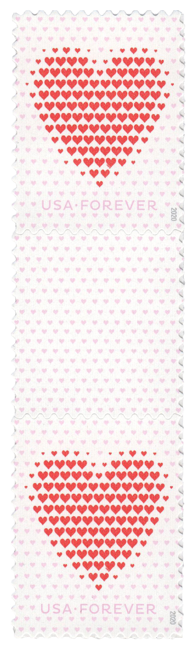 Forever Stamps Made of Hearts 2020 Stamps Coil of 100 PCS/Roll