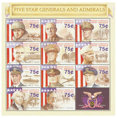 M7395 - Five Star Generals & Admirals 11v - Mystic Stamp Company