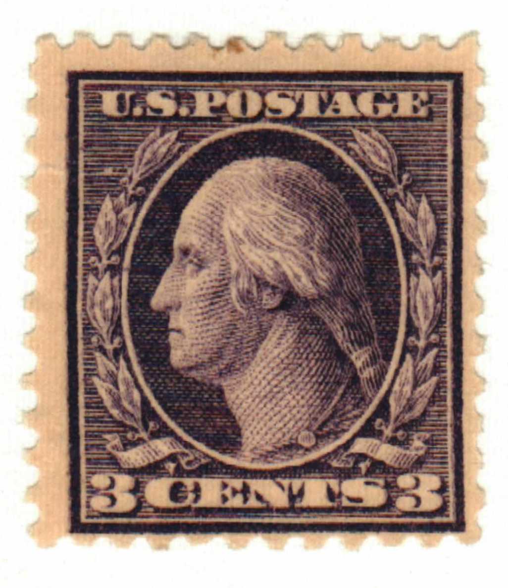 Set of 3 US Post Stamps 1, 2, 3 Cent Washington 1908-1912