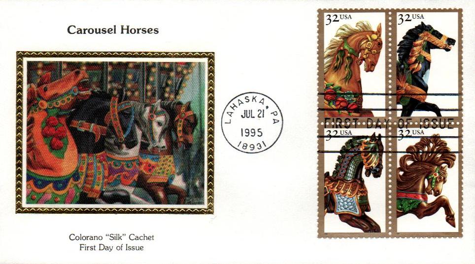 2976-79 - 1995 32c Carousel Horses - Mystic Stamp Company