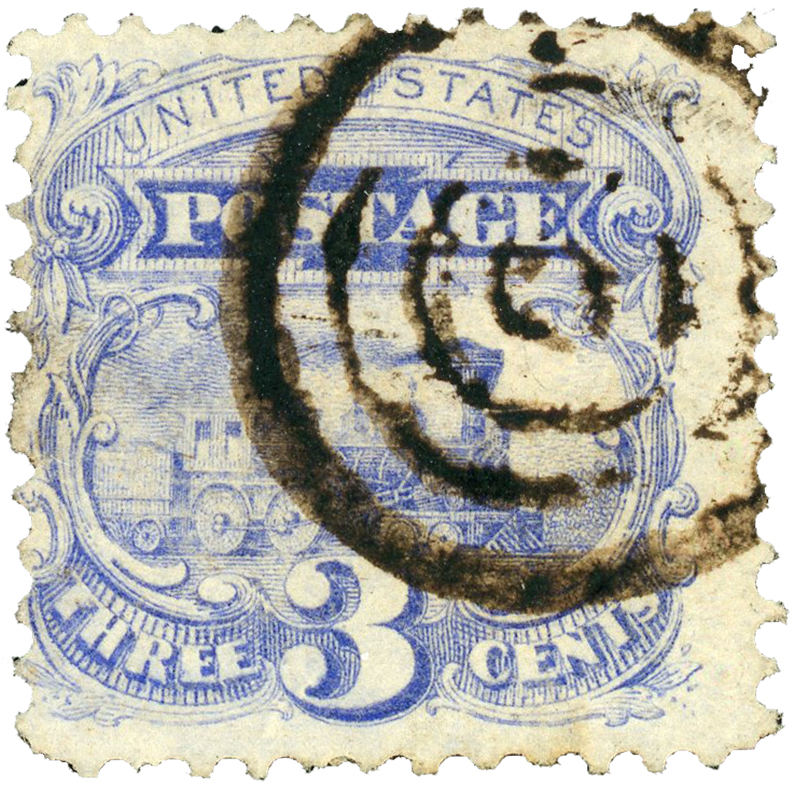 114 - 1869 3c Locomotive, ultramarine - Mystic Stamp Company