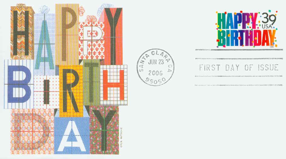 CL499 Art Deco Birthday Stamp Set
