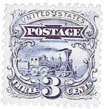 114 - 1869 3c Locomotive, ultramarine - Mystic Stamp Company