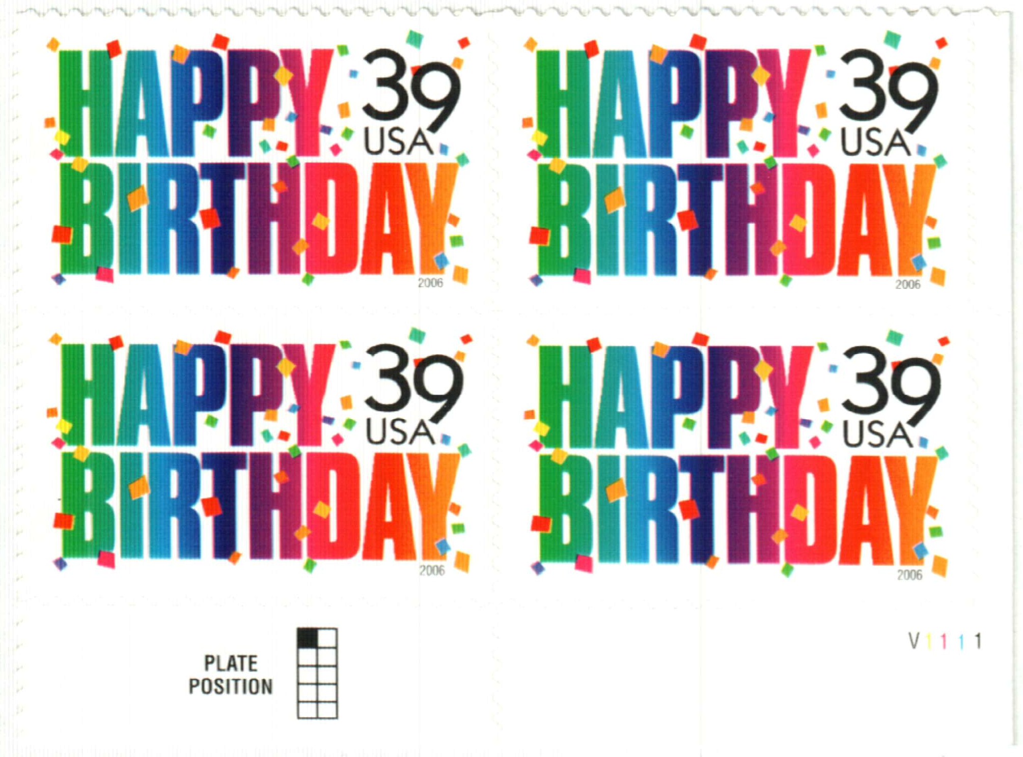 CL499 Art Deco Birthday Stamp Set