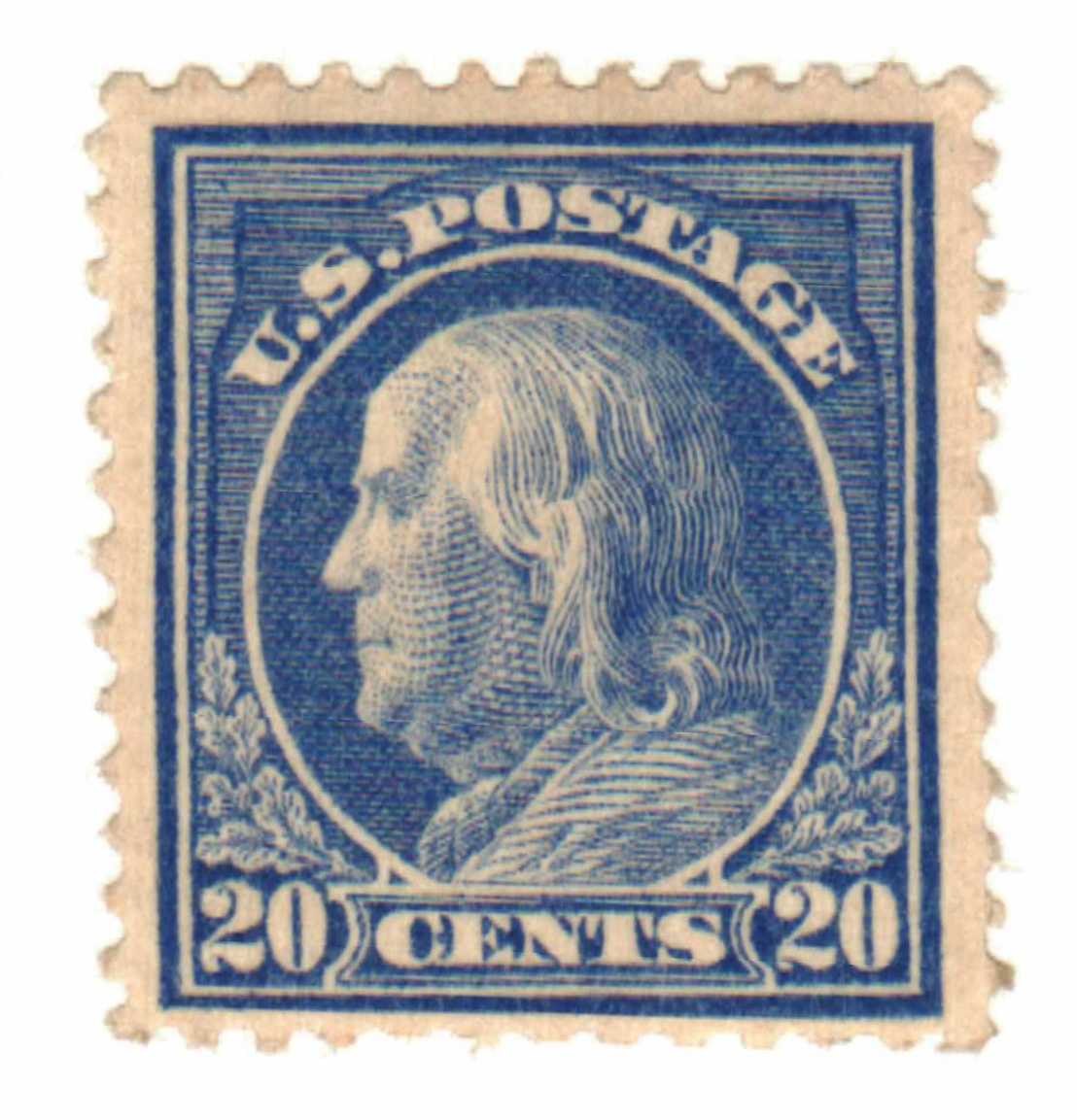 419 - 1914 20c Franklin, single line watermark - Mystic Stamp Company