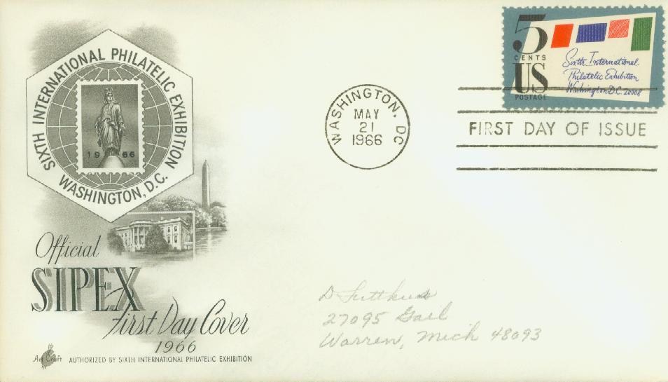 1310 - 1966 5c SIPEX - Mystic Stamp Company