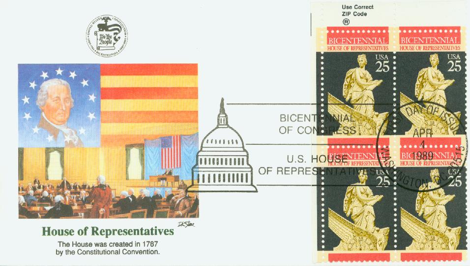 2412 1989 25c Constitution Bicentennial House of Representatives