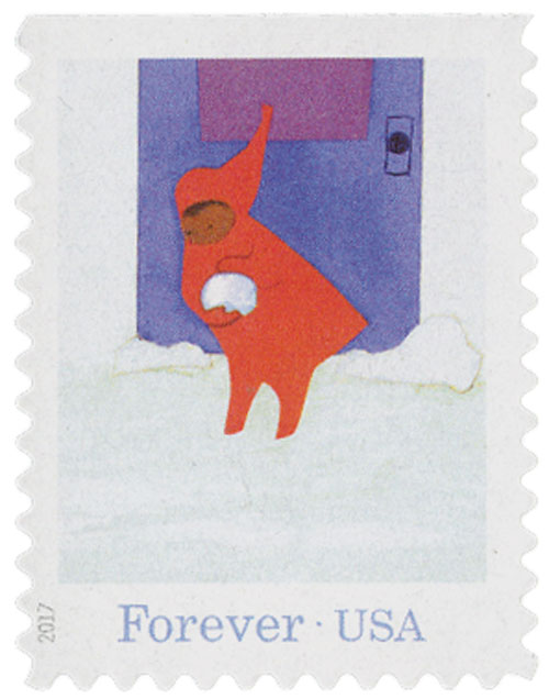 The Snowy Day 1 Book of 20 USPS First Class Postage Stamps Picture Book  African-American Child Christmas