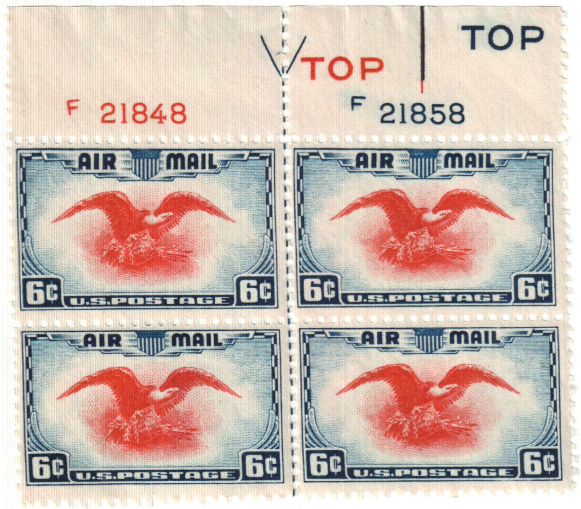 US Official Mail Stamps 2 Blocks 6 Stamps Each #0132 & #0133 $1 & $5 MNH