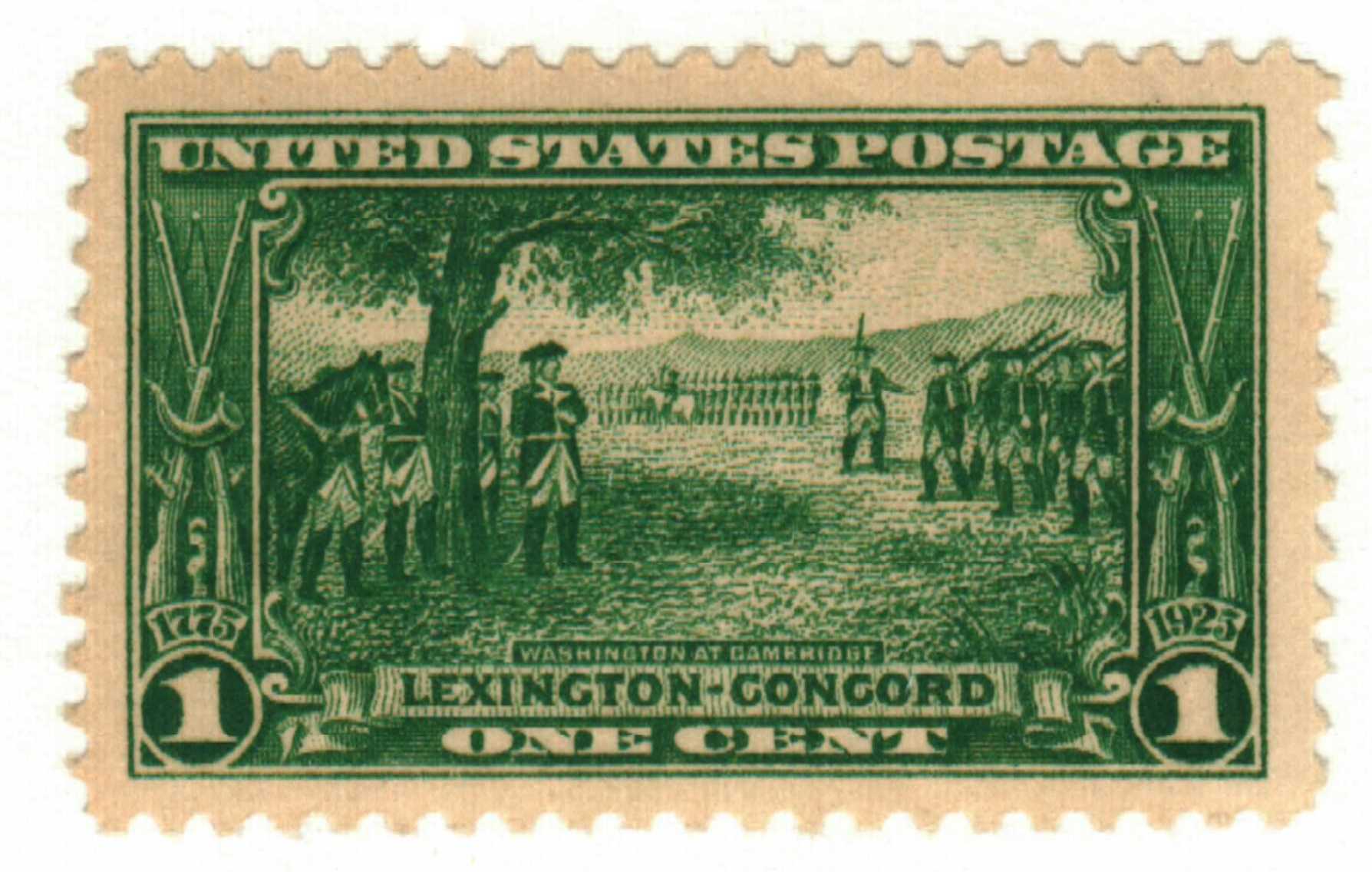 617 - 1925 1c Lexington-Concord Issue: Washington at Cambridge 